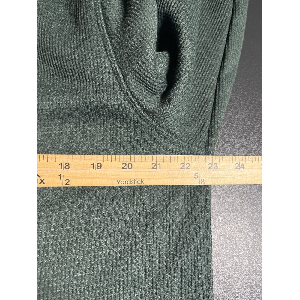 BC Clothing Co Waffle Knit Sherpa Lined Crewneck Pullover Forest Green Large - Picture 4 of 9